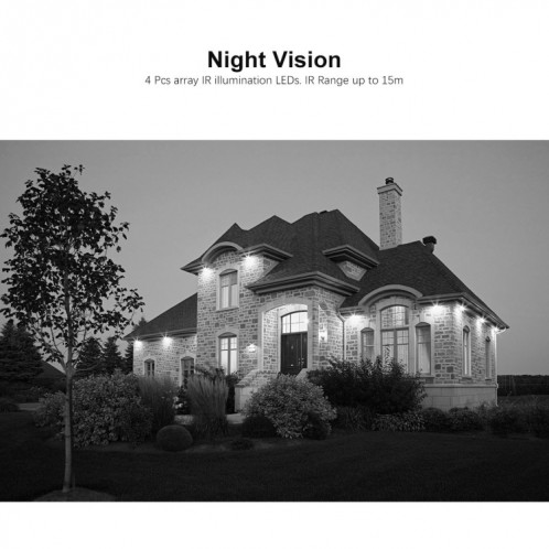 SriHome NVS001 1080P Kit NVR 4 canaux système de caméra de sécurité sans fil, prise en charge de la détection humanoïde / détection de mouvement / audio bidirectionnel / vision nocturne, prise ue SS34EU1435-016