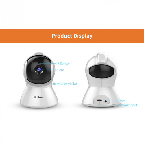 SriHome SH025 2.0 millions de pixels 1080P HD AI caméra IP à suivi automatique, prise en charge de l'audio bidirectionnel / suivi de mouvement / détection humanoïde / vision nocturne / carte TF, SS39EU668-017