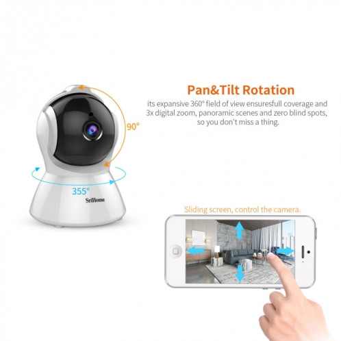 SriHome SH025 2.0 millions de pixels 1080P HD AI caméra IP à suivi automatique, prise en charge de l'audio bidirectionnel / suivi de mouvement / détection humanoïde / vision nocturne / carte TF, SS39EU668-017