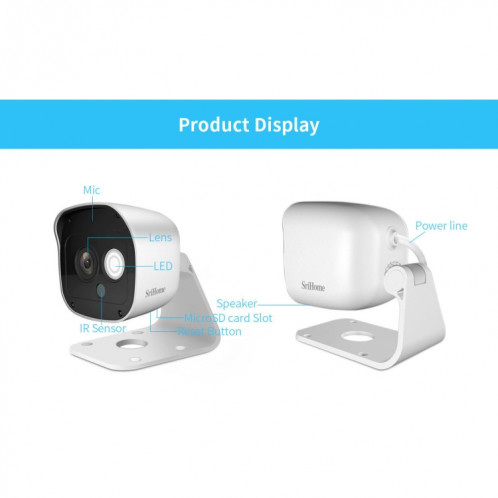Caméra SriHome SH029 3.0 millions de pixels 1296P HD AI, prise en charge de la conversation bidirectionnelle / détection de mouvement / détection humanoïde / Vision nocturne / carte TF, prise ue SS42EU144-015