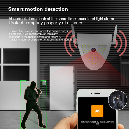 DP16 2.0 MEGAPIXEL 42 LEDS Caméra intelligente de jardin, détection de mouvement / vision de nuit / interphone vocale / carte TF, SH20EU259-013