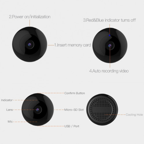 CAMSOY C2 Moniteur Bluetooth intelligent HD Vision nocturne Caméra de surveillance à distance WIFI SC26961042-012