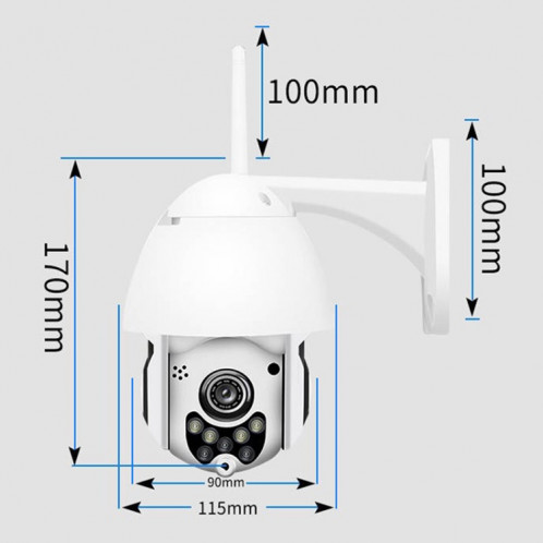 Caméra de surveillance sans fil IP-CP05 version 4G HD PTZ sécurité à domicile caméra dôme réseau étanche extérieure, prise en charge de la vision nocturne et de la détection de mouvement et carte TF, prise SH90EU996-015