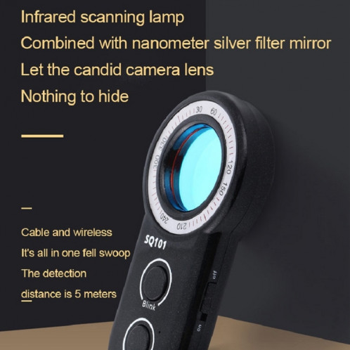 SQ101 Anti-Monitor Magic Mirror Detector Anti-vol Alarm (Noir) SH980B1618-014