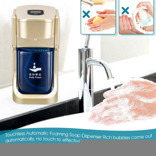 Goddard Distributeur de savon liquide désinfectant pour les mains en mousse à détection automatique sans contact avec affichage à LED (Champagne Gold) SH01CJ1333-010