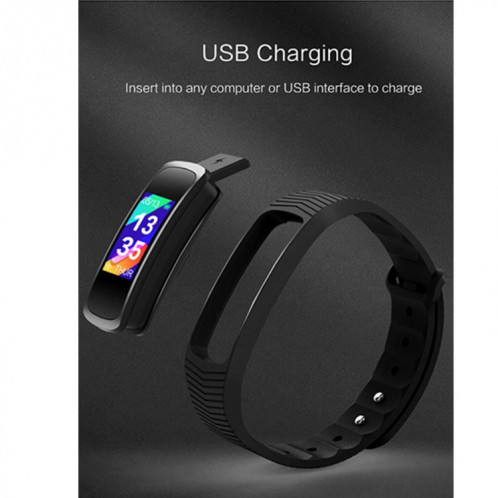 SMA-B3 Fitness Tracker Bracelet Smart Bluetooth 0.96 pouce, IP67 étanche, Traker d'activité de soutien / moniteur de fréquence cardiaque / moniteur de pression artérielle / capture à distance (noir) SH105B564-020