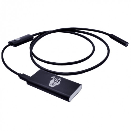 2.0MP HD Caméra 30m Sans Fil Distance Métal WiFi Box Étanche IPX67 Endoscope Snake Tube Inspection Caméra avec 6 LED pour Android & iOS, Longueur: 1m, Diamètre de l'Objectif: 9mm (Noir) SH164B1517-08