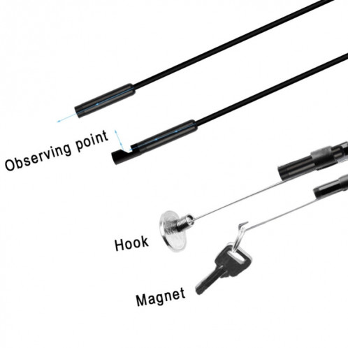 2.0MP HD Caméra 30m Sans Fil Distance Métal WiFi Box Étanche IPX67 Endoscope Snake Tube Inspection Caméra avec 6 LED pour Android & iOS, Longueur: 1m, Diamètre de l'Objectif: 9mm (Noir) SH164B1517-08