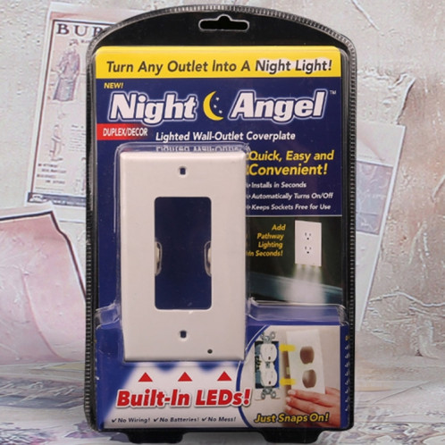 0.5W 110V Night Angel Square Plug Socket Sensor Night Light, Mini veilleuse à induction de mouvement du corps humain à lumière blanche SH178A361-08