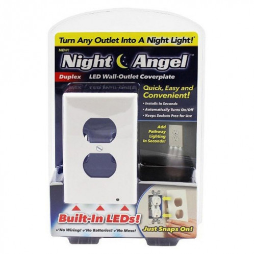 0.5W 110V Night Angel Square Plug Socket Sensor Night Light, Mini veilleuse à induction de mouvement du corps humain à lumière blanche SH178B1764-08