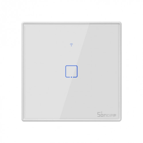 Sonoff T1 Touch 86mm 1 voie 1 voie Interrupteur mural en verre trempé Interrupteur tactile Smart Home, compatible avec Alexa et Google Home, CA 90V-250V 2A, SH0357318-010