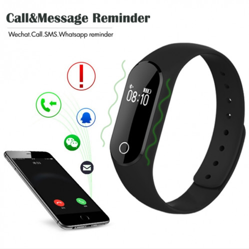 TLW25 Bracelet Bluetooth à écran OLED de 0,42 pouce, IP66 étanche, moniteur de fréquence cardiaque de soutien / podomètre / rappel d'appels / moniteur de sommeil / rappel sédentaire / alarme / capture à SH372B493-011