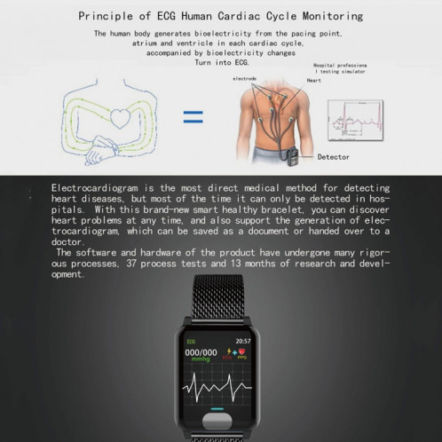 E04 Montre intelligente à écran couleur IPS de 1,3 pouces IP67 étanche, bracelet en métal, rappel d'appel d'assistance / surveillance de la fréquence cardiaque / surveillance de la pression artérielle / SH42BB147-019