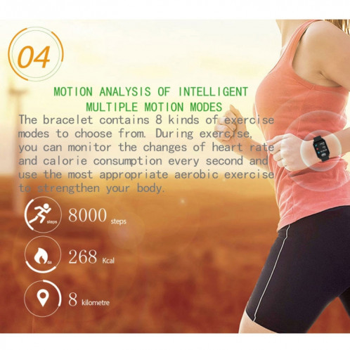 E04 Montre intelligente à écran couleur IPS de 1,3 pouces IP67 étanche, bracelet en TPU, rappel d'appel d'assistance / surveillance de la fréquence cardiaque / surveillance de la pression artérielle / soins SH542B1018-021