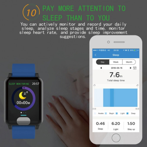 E04 Montre intelligente à écran couleur IPS de 1,3 pouces IP67 étanche, bracelet en TPU, rappel d'appel d'assistance / surveillance de la fréquence cardiaque / surveillance de la pression artérielle / soins SH542B1018-021