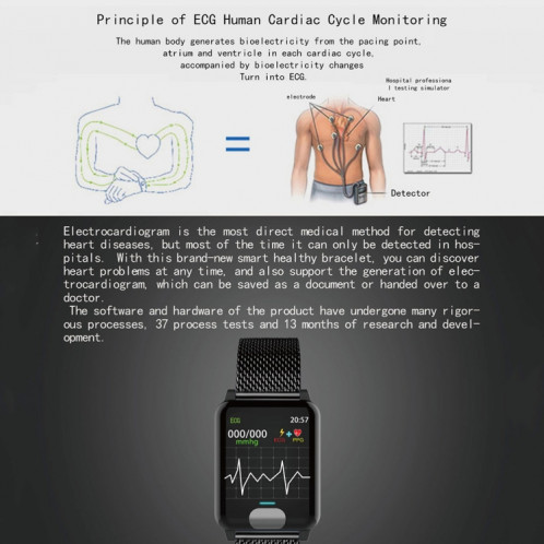 E04 Montre intelligente à écran couleur IPS de 1,3 pouces IP67 étanche, bracelet en TPU, rappel d'appel d'assistance / surveillance de la fréquence cardiaque / surveillance de la pression artérielle / soins SH542B1018-021