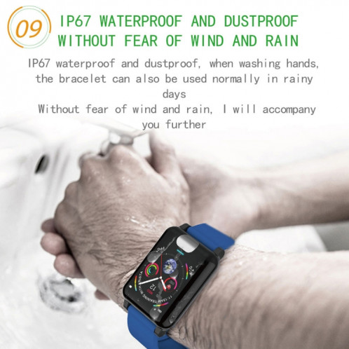 E04 Montre intelligente à écran couleur IPS de 1,3 pouces IP67 étanche, bracelet en TPU, rappel d'appel d'assistance / surveillance de la fréquence cardiaque / surveillance de la pression artérielle / soins SH542L812-021