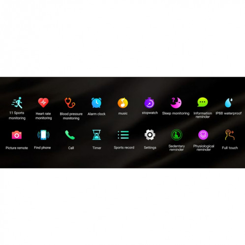 SMA-F1 1.3 pouces TFT écran tactile complet IP68 montre de sport intelligente étanche, prise en charge de la fréquence cardiaque dynamique, de la pression artérielle et de la détection du sommeil / Bluetooth / SH615B1099-012