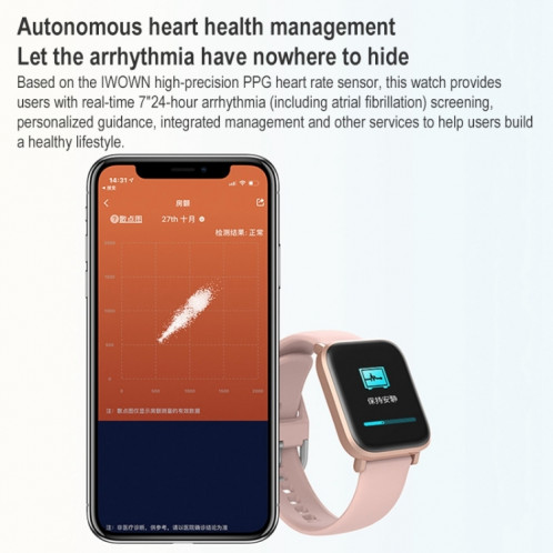 CS201 Sports de mode IP68 Smart Bluetooth Smart Bluetooth, Support Surveillance de la fréquence cardiaque et surveillance de l'oxygène sanguin et surveillance du sommeil et surveillance de l'exercice (rose) SH740F1041-07