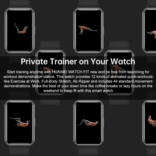 Original Huawei Watch Fit Nouvelle montre Smart Sports (Obsidian Black) (Noir) SH758B1611-017