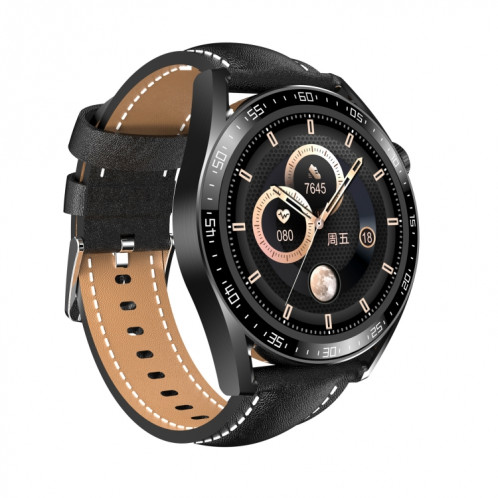 Hamtod GT3 Watch intelligent de 1,32 pouce, moniteur de fréquence cardiaque / température / BT (noir) SH780B1416-09
