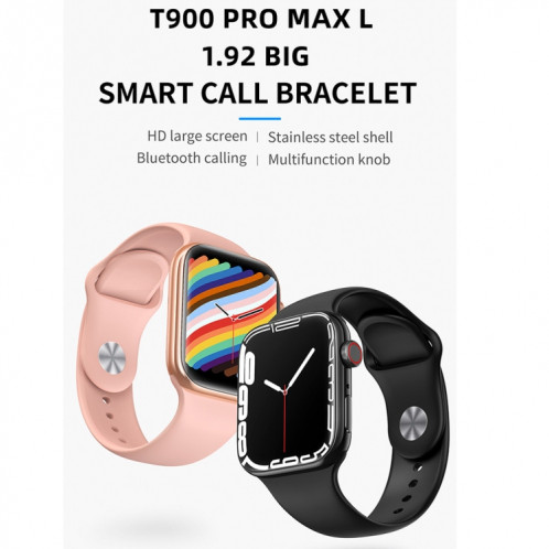 T900 PRO MAX L BIG Montre intelligente étanche à grand écran de 1,92 pouces, prend en charge la fréquence cardiaque / la pression artérielle / l'oxygène / plusieurs modes de sport (blanc) SH831W804-014