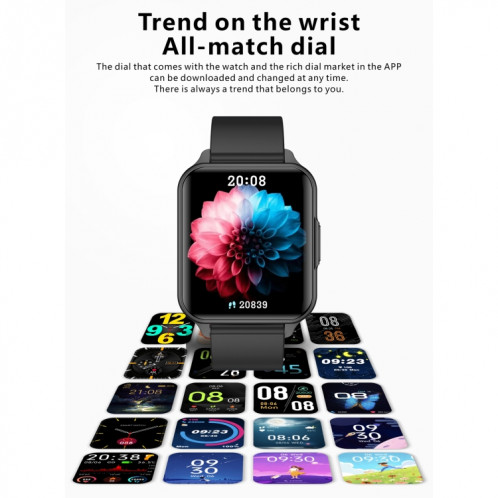 Q26 Pro Montre intelligente étanche IP68 de 1,83 pouces, prend en charge la surveillance de la température corporelle / la fréquence cardiaque / l'oxygène sanguin / la surveillance de la pression artérielle (bleu) SH837L581-018