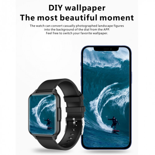 Q26 Pro Montre intelligente étanche IP68 de 1,83 pouces, prend en charge la surveillance de la température corporelle / la fréquence cardiaque / l'oxygène sanguin / la surveillance de la pression artérielle (bleu) SH837L581-018