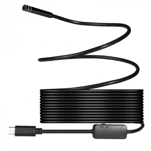 Caméra d'inspection à tube de serpent étanche IP67 à endoscope USB-C / Type-C avec 8 LED et adaptateur USB, longueur: 5 m, diamètre de l'objectif: 5,5 mm SH08421500-010