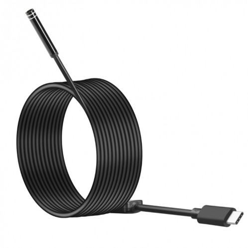 Caméra d'inspection à tube de serpent étanche IP67 à endoscope USB-C / Type-C avec 8 LED et adaptateur USB, longueur: 5 m, diamètre de l'objectif: 5,5 mm SH08421500-010