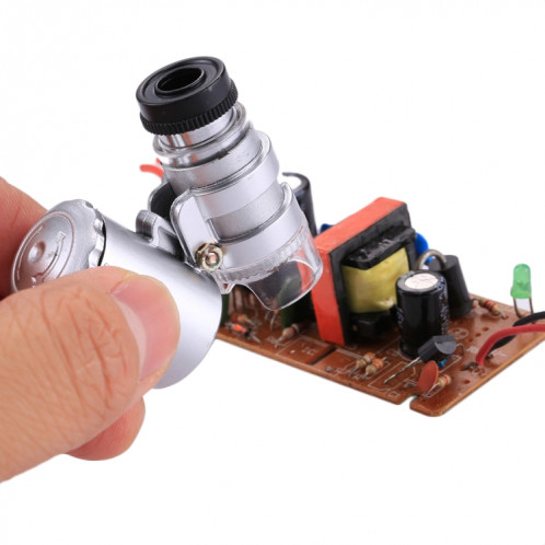 Mini microscope portatif d'évaluation de bijoux 60X avec fonction de détection de lumière et de devise LED SH15171354-08