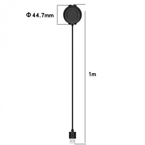 Pour chargeur de berceau magnétique Ticwatch GTK câble de charge USB, longueur : 1 m (noir) SH646B700-05