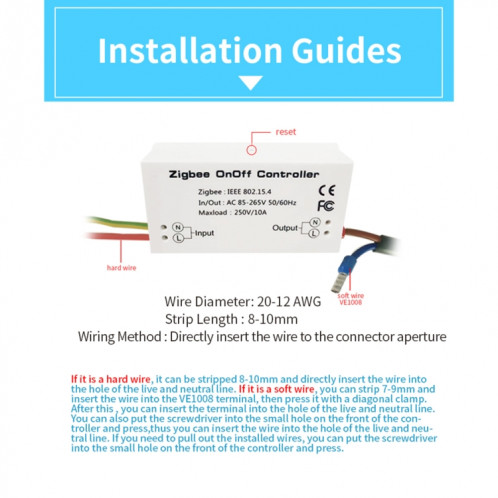 Contrôleur de commutateur sans fil intelligent Zigbee Smart 85-265V 50-60Hz IEEE 802.15.4 SH2211583-014