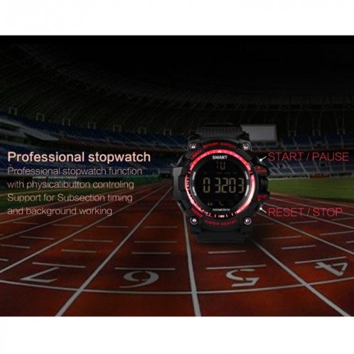 EX16 1.12 pouces FSTN LCD Affichage plein ecran Sport Sport Smart Watch IP67 50M Professionnel Etanche Podometre de soutien Chronometre Alarme Notification de rappel Notifier l appel Appareil photo