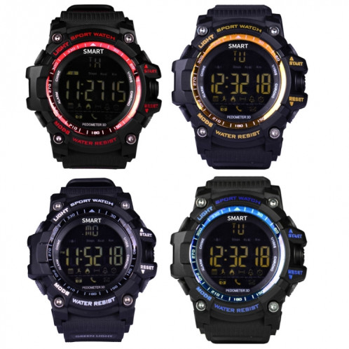 EX16 1.12 pouce FSTN LCD Affichage plein écran Sport Sport Smart Watch, IP67 50M Professionnel étanche, Support Podomètre / Chronomètre / Alarme / Notification Rappel / Notification d'appel / Appareil photo SH675R1960-023