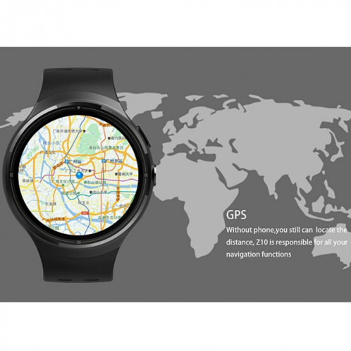 Z10 400 * 400 pixels AMOLED 1.39 pouces ronde montre intelligente à écran tactile, étanche IP54, podomètre de soutien / moniteur de fréquence cardiaque / navigation GPS / Notification de rappel / rappel d'appel SH677S591-020