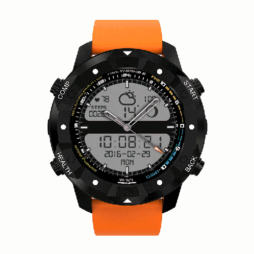 S3 1.39 pouces OLED Bluetooth Smart Display Display, IP67 étanche, support Compass / moniteur de fréquence cardiaque / carte SIM / navigation GPS, compatible avec les téléphones Android et iOS (Orange) SH772E127-017