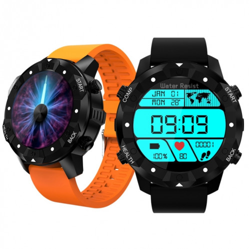 S3 1.39 pouces OLED Bluetooth Smart Display Display, IP67 étanche, support Compass / moniteur de fréquence cardiaque / carte SIM / navigation GPS, compatible avec les téléphones Android et iOS (Orange) SH772E127-017