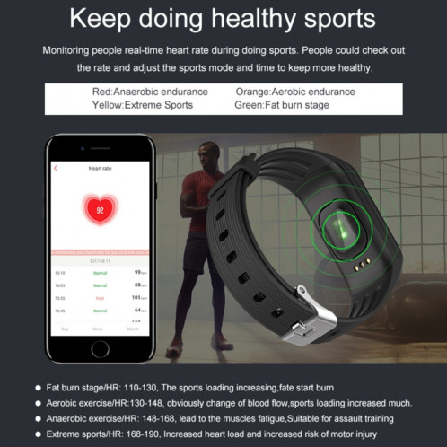 TLW B3 Fitness Tracker 0,66 pouce OLED Bracelet Bracelet Smart Bracelet, IP67 Étanche, Mode Sport Support / Moniteur de Fréquence Cardiaque Continue / Moniteur de Sommeil / Rappel d'Information (Rouge) SH214R1079-011