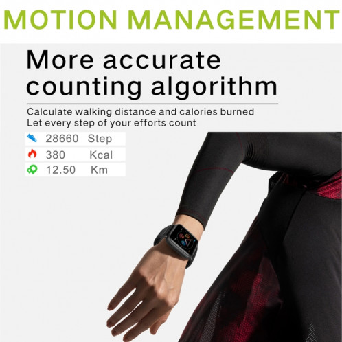 Montre de sport intelligente Q10 Fashion, écran TFT 1,3 pouces, étanche IP67, prise en charge de la fréquence cardiaque / surveillance de la pression artérielle / surveillance du sommeil / rappel sédentaire (noir) SH590B233-020
