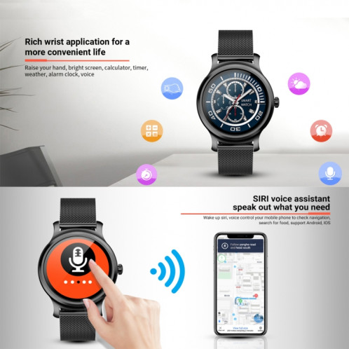 SMA-09 1,3 pouces écran IPS Smart Watch IP54 étanche, appel de soutien / rappel de message / notification des médias sociaux / contrôle de la caméra / surveillance de la veille / rappel de la sédentarité SH200A1314-08