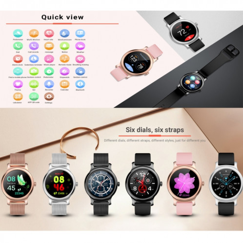 SMA-09 1,3 pouces écran IPS Smart Watch IP54 étanche, appel de soutien / rappel de message / notification des médias sociaux / contrôle de la caméra / surveillance de la veille / rappel de la sédentarité SH00SB453-08