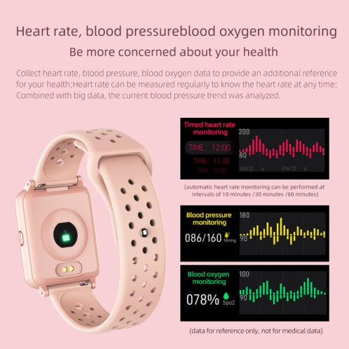 Montre intelligente à écran couleur IPS P8 1,3 pouces, prise en charge de la surveillance de la fréquence cardiaque / surveillance de la pression artérielle / surveillance du sommeil / surveillance de l'oxygène SH602B419-015