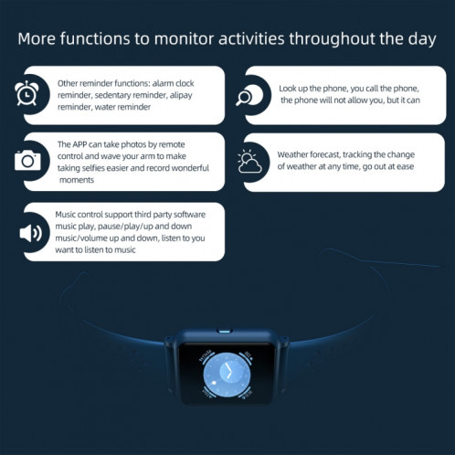 Montre intelligente à écran couleur IPS P8 1,3 pouces, prise en charge de la surveillance de la fréquence cardiaque / surveillance de la pression artérielle / surveillance du sommeil / surveillance de l'oxygène SH02TT1549-015