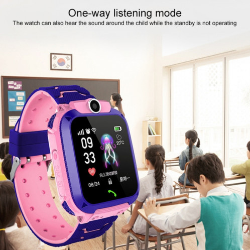 Q120 Montre intelligente à écran couleur de 1,44 pouces pour enfants IP67 étanche, prise en charge du positionnement LBS / numérotation bidirectionnelle / premiers secours à une touche / surveillance vocale / SH731F1802-011