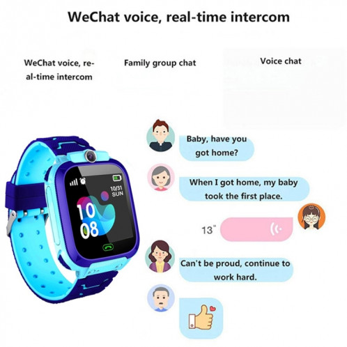 Q12 Montre intelligente à écran couleur de 1,44 pouces pour enfants, non étanche, prise en charge du positionnement LBS / numérotation bidirectionnelle / SOS / surveillance vocale / application Setracker (rose) SH732F762-018