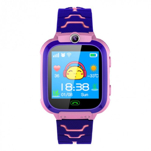 Q12 Montre intelligente à écran couleur de 1,44 pouces pour enfants, non étanche, prise en charge du positionnement LBS / numérotation bidirectionnelle / SOS / surveillance vocale / application Setracker (rose) SH732F762-018