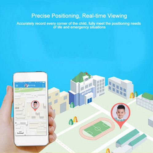 Q12 Montre intelligente à écran couleur de 1,44 pouces pour enfants, non étanche, prise en charge du positionnement LBS / numérotation bidirectionnelle / SOS / surveillance vocale / application Setracker (bleu) SH732L223-018