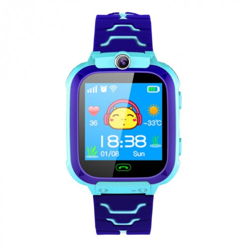 Q12 Montre intelligente à écran couleur de 1,44 pouces pour enfants, non étanche, prise en charge du positionnement LBS / numérotation bidirectionnelle / SOS / surveillance vocale / application Setracker (bleu) SH732L223-018