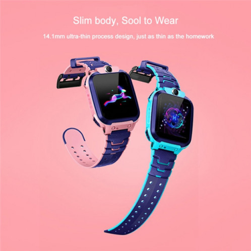 Q12 Montre intelligente à écran couleur de 1,44 pouces pour enfants, non étanche, prise en charge du positionnement LBS / numérotation bidirectionnelle / SOS / surveillance vocale / application Setracker (bleu) SH732L223-018